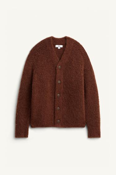STRUKTURSTRIKKET CARDIGAN LIMITED EDITION - Brun fra Zara