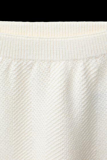 Zara TEXTURED SWEATER AND PANTS SET - Ecru