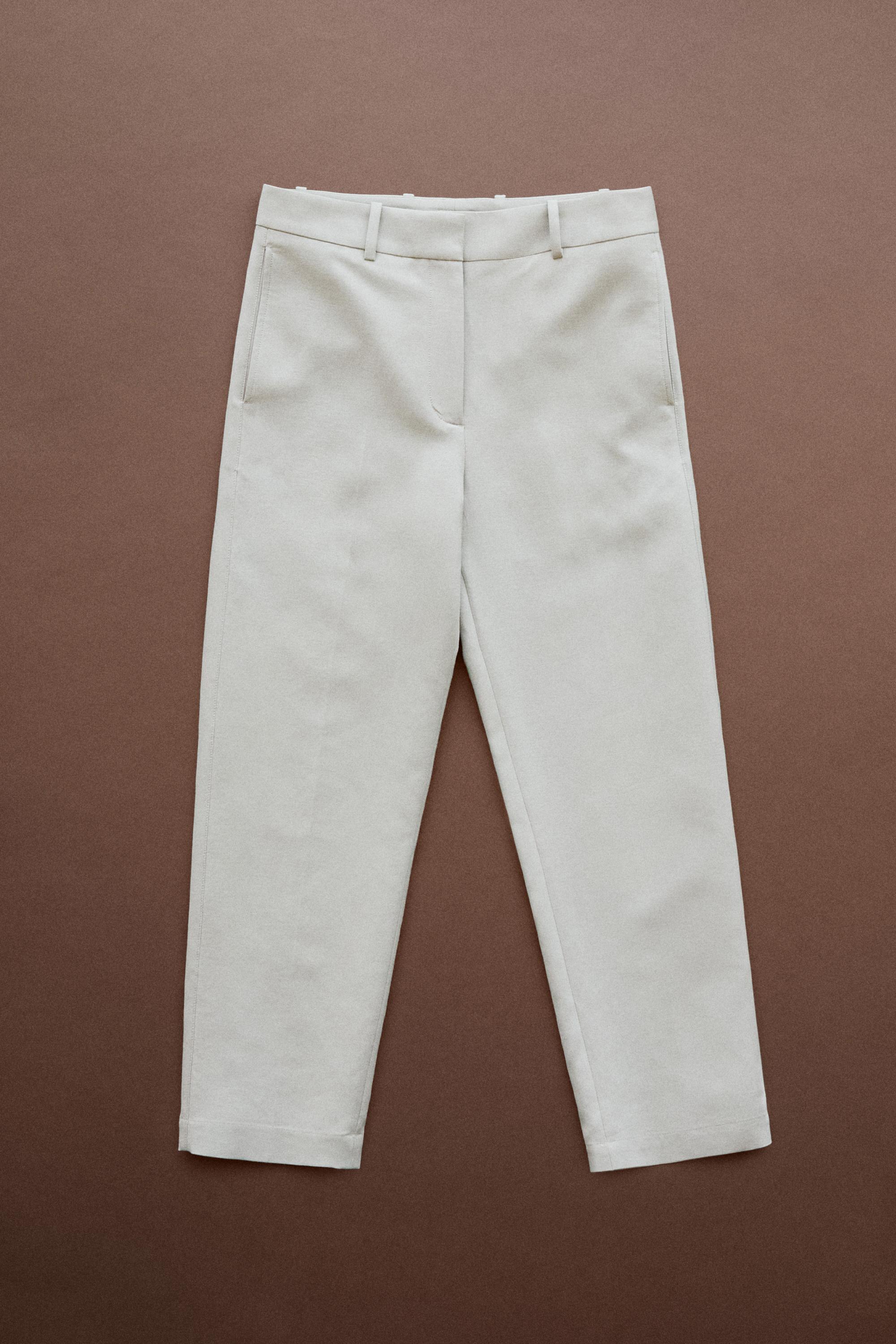 Suit pants with adjustable tab detail - STUDIO — Gray marl