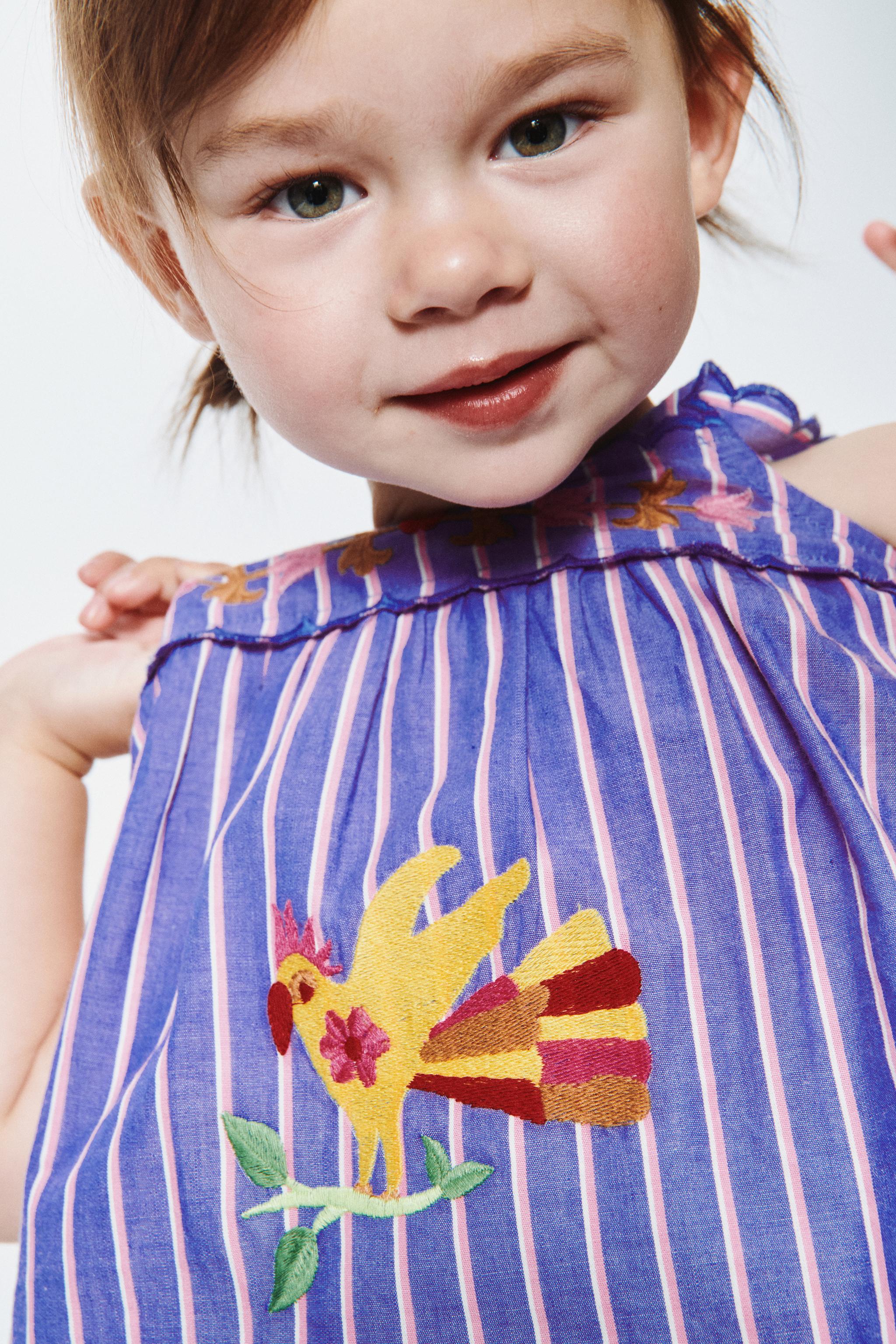 STRIPED AND EMBROIDERED BLOUSE BOTTOMS SET SISSEL EDELBO X ZARA KIDS