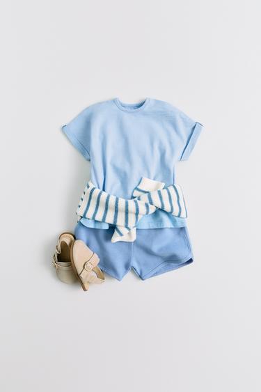 CONJUNTO JERSEY RAYAS - SALMON/OSCURO de Zara - Imagen 0