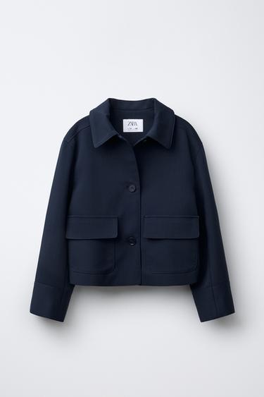 VESTE À POCHES - Bleu marine de Zara