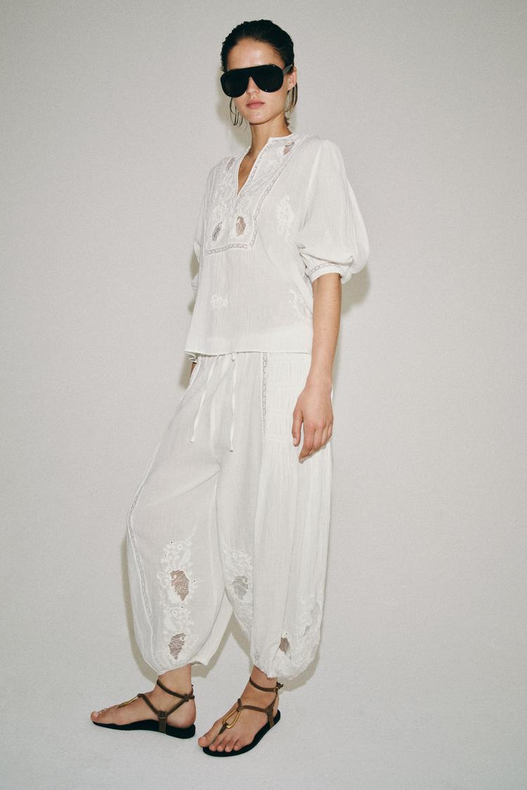 ZW COLLECTION LACE SAROUEL TROUSERS