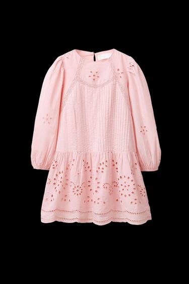 VESTIDO BORDADOS SCHIFFLY - Rosa palo de Zara - Imagen 0