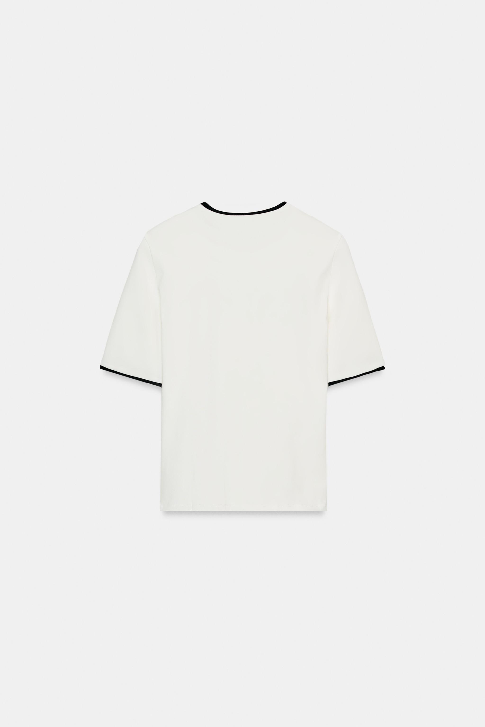 T-SHIRT INSCRIPTION LISERÉS CONTRASTANTS