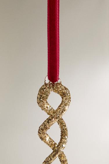 GLITTERY SPIRAL CHRISTMAS TREE DECORATION - Golden by Zara - Image 2