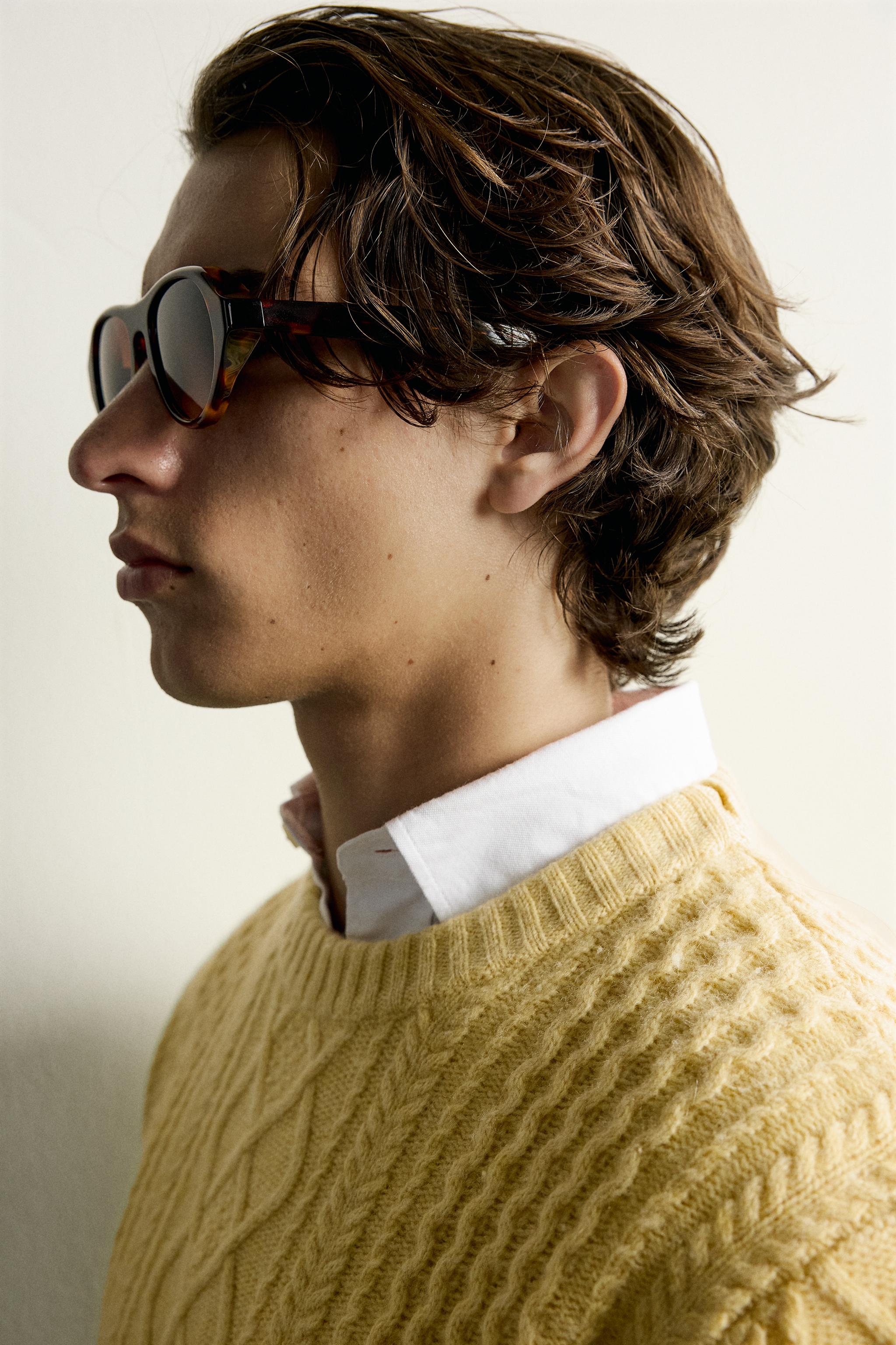 TEXTURED WOOL BLEND SWEATER