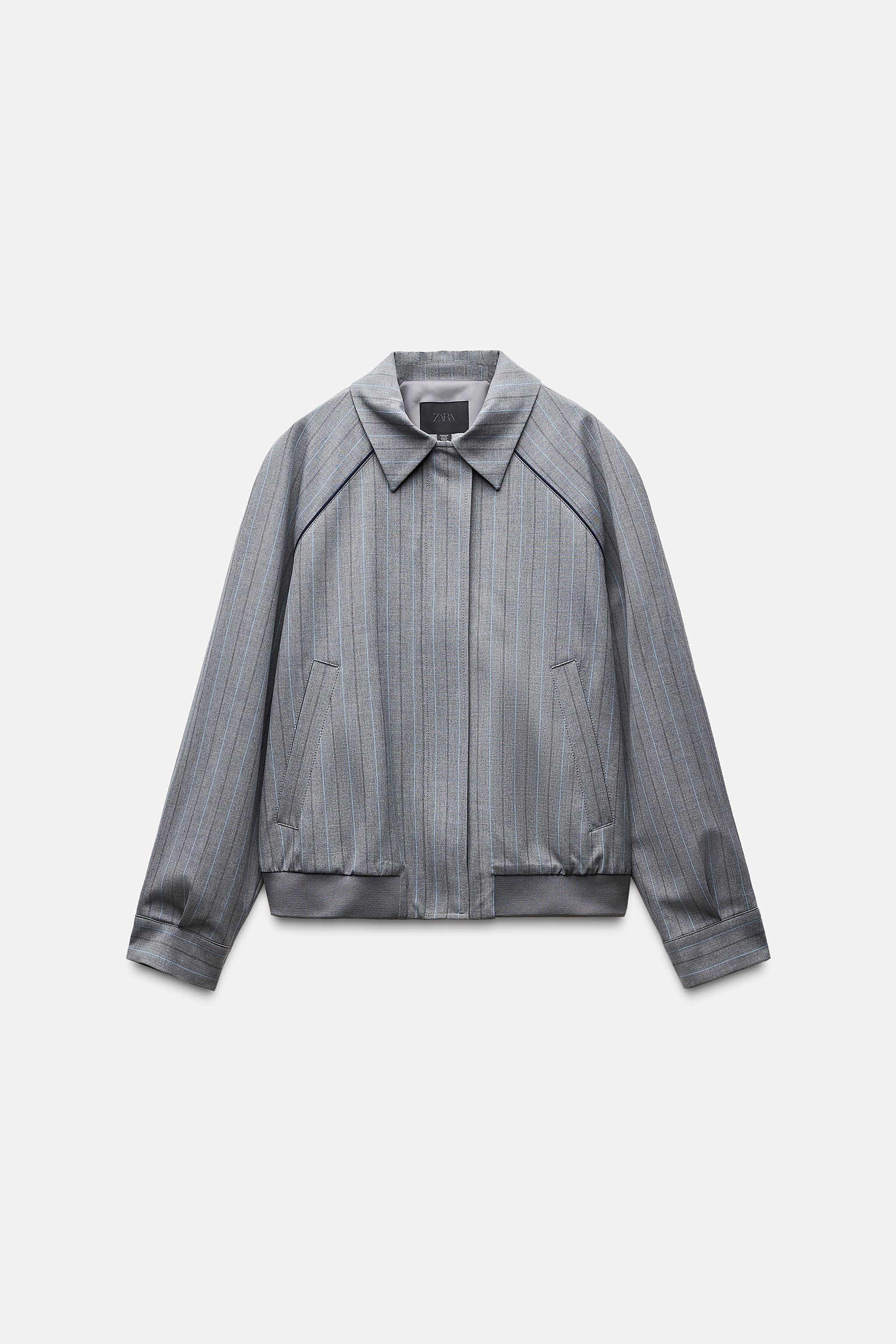 ★ZARA★ SATIN JACKET WITH SIDE STRIPE STRIPED BOMBER JACKET - Mid-grey | ZARA South Africa