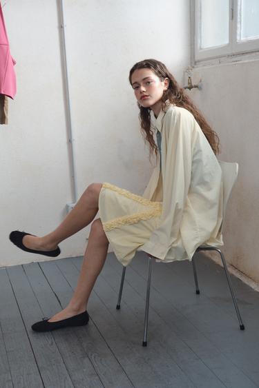 POPLIN OVERSIZE SHIRT - Light yellow by Zara - Image 3