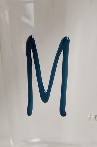 BOROSILICATE MUG WITH INITIAL M - Petrol blue by Zara - Image 3