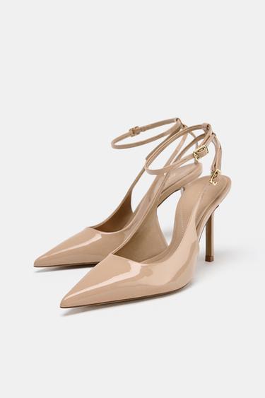 PATENT EFFECT SLINGBACK HIGH HEELS - Beige by Zara - Image 2