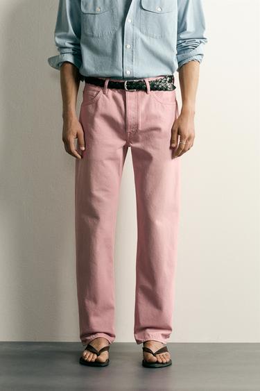STRAIGHT-LEG JEANS - Light pink by Zara