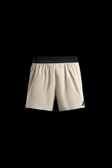 Zara COLOR BLOCK RUNNING SHORTS - Oyster-white