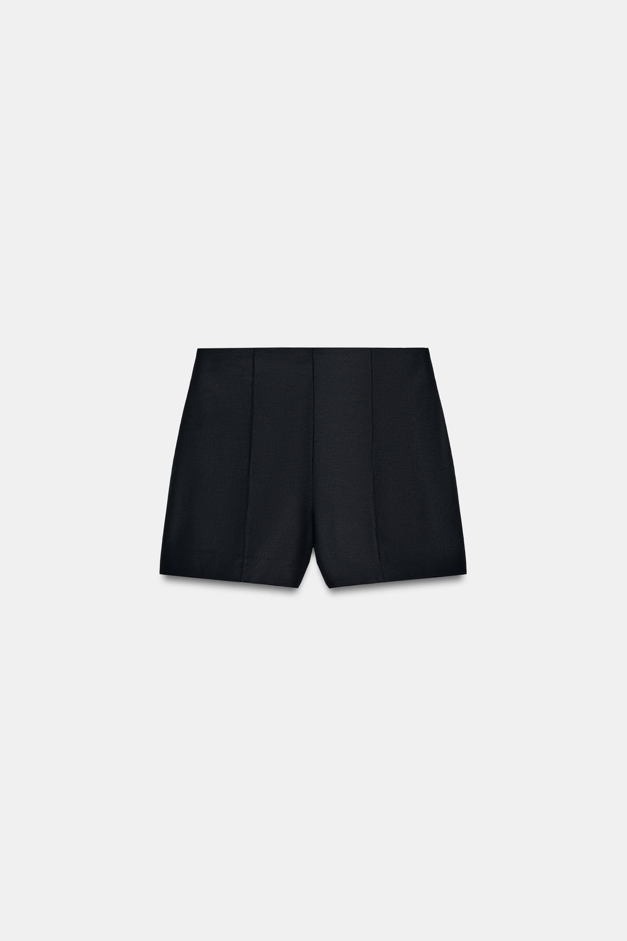 HIGH-WAISTED SHORTS — Black