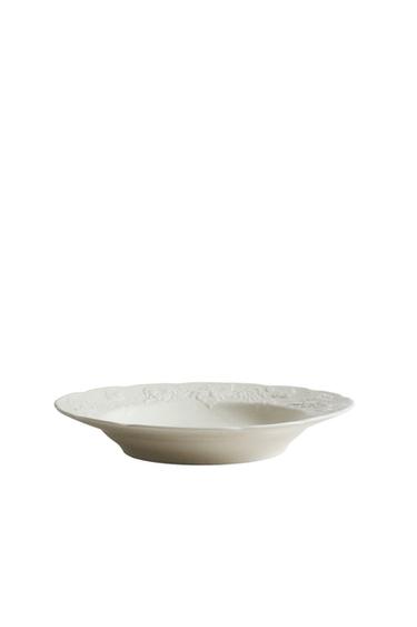 GRAPE PORCELAIN SOUP PLATE - Cream by Zara
