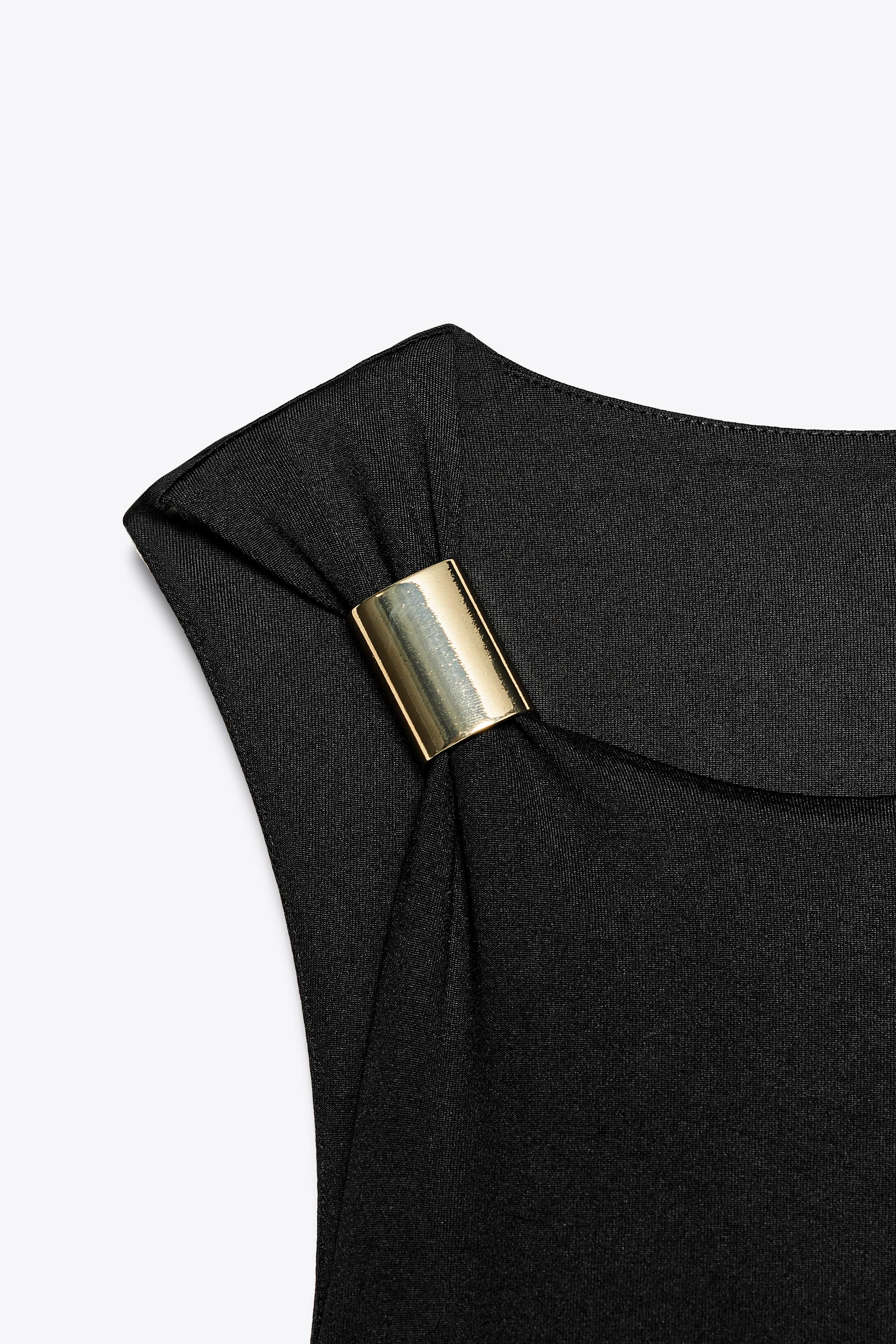 METALLIC APPLIQUÉ DRESS - Black | ZARA United States