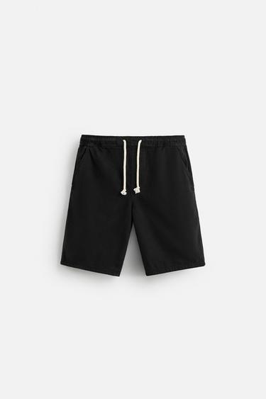 BERMUDA DENIM LAVADA - Carbón de Zara - Imagen 0