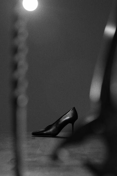 Zara LIMITED EDITION LEATHER HEELS - Black - Image 0