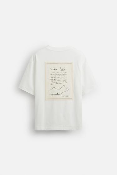 T-SHIRT WITH PRINTED PATCH - White by Zara