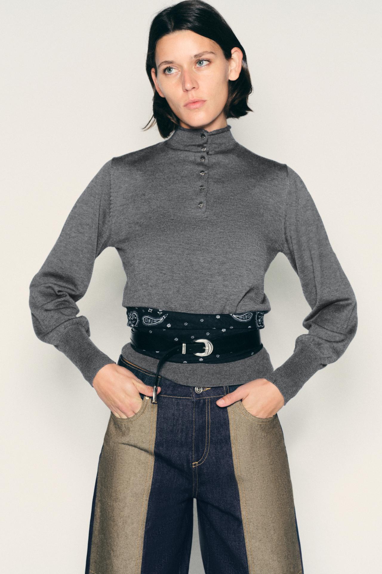 Z1975 HIGH-RISE COMBINED CUFFED JEANS — Blue