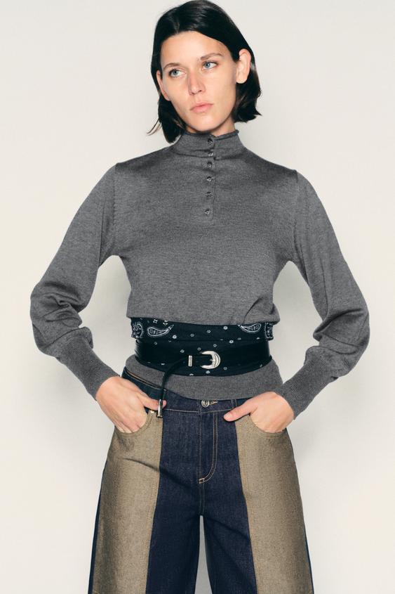 JEANS Z1975 COMBINADO TAILLE ALTO BAS VUELTA - Bleu de Zara - Image 1