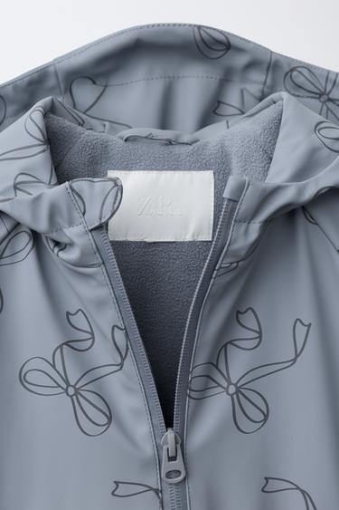 WATER-RESISTANT PRINTED RUBBERISED RAINCOAT - Mid-blue by Zara - Image 5