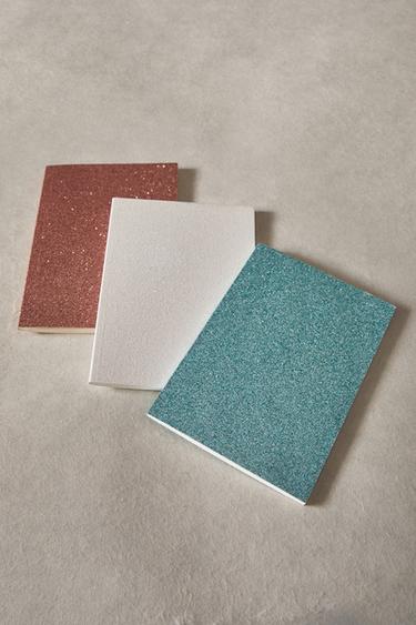 GLITTER NOTEBOOK SET (SET OF 3) - Multicoloured by Zara