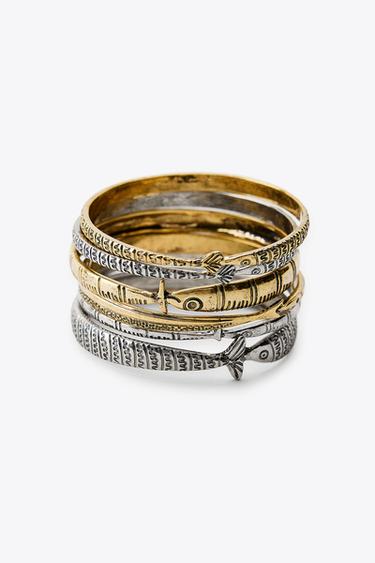 PACK OF 6 MIXED METAL BRACELETS - Gold / Silver by Zara - Image 2