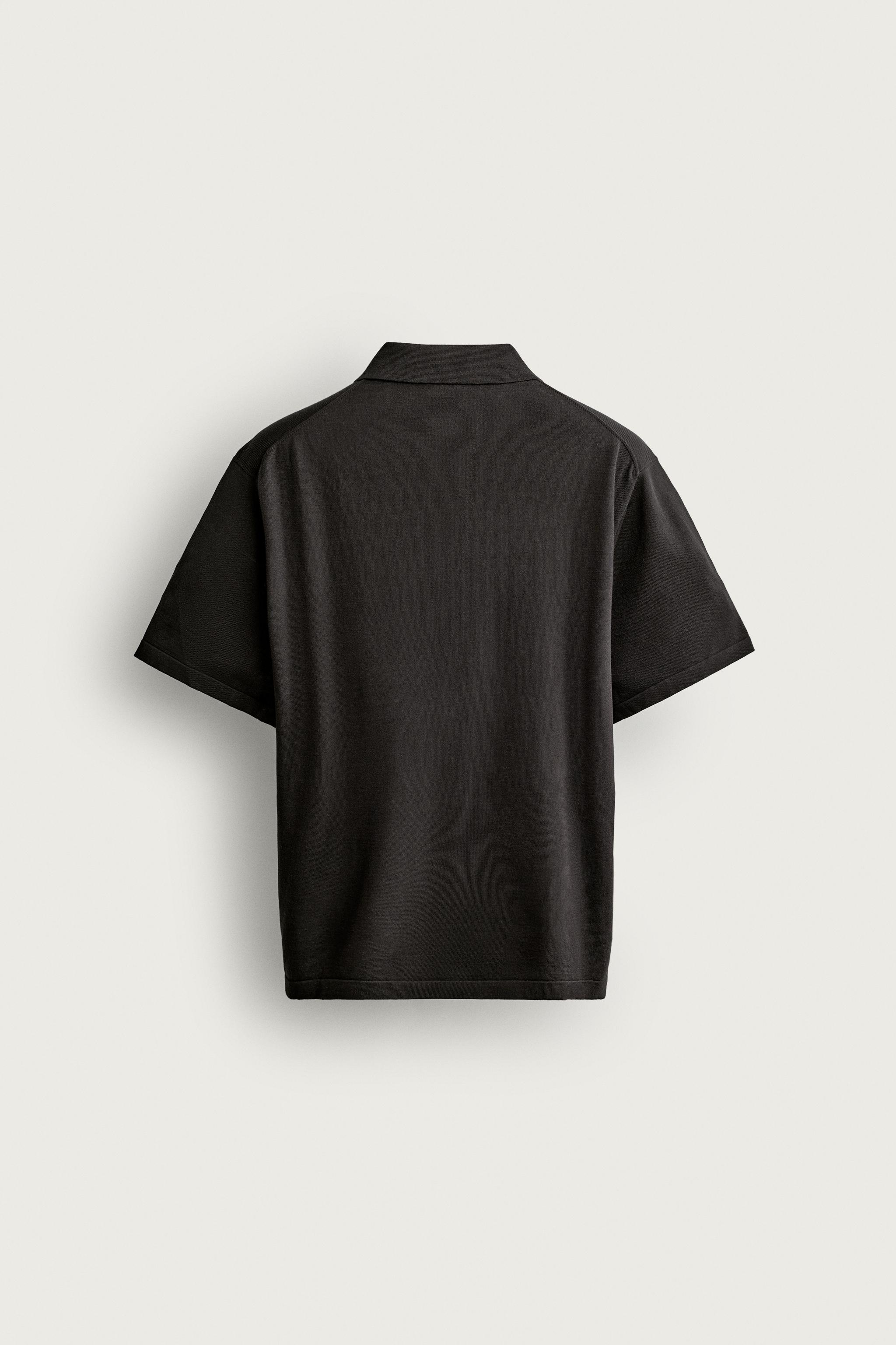 Мужские свитеры Zara REGULAR FIT COTTON BLEND KNIT POLO — фото 11