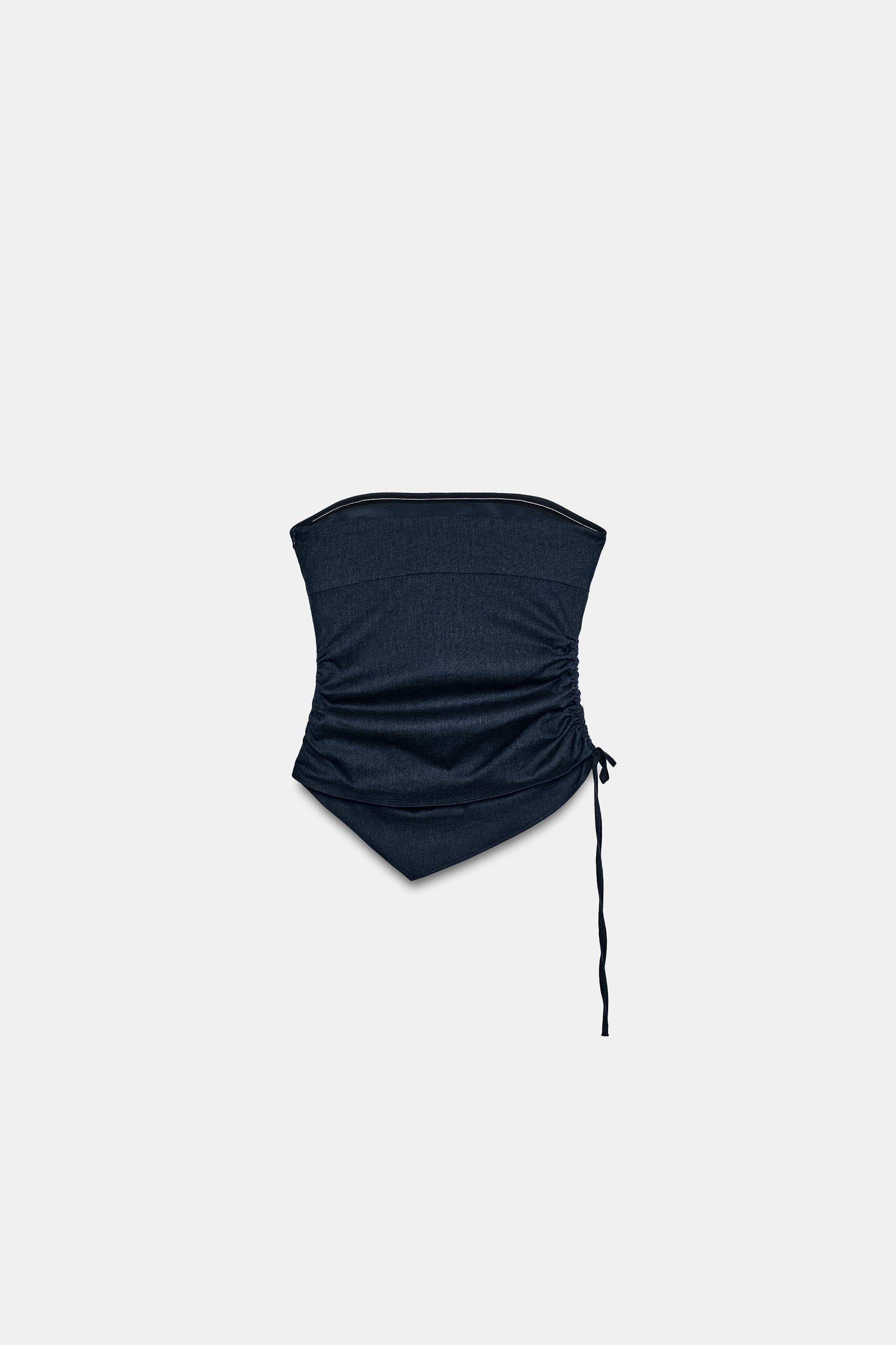 DRAPED LINEN TOP