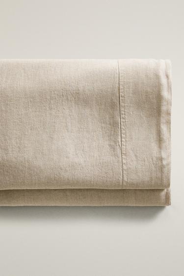 LINEN FLAT SHEET - Light beige by Zara - Image 0