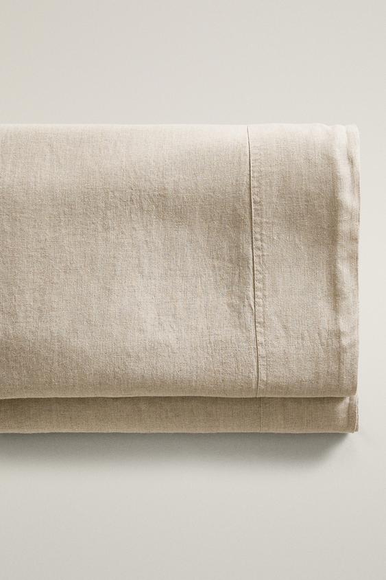 LINNEN BOVENLAKEN - Lichtbeige van Zara - Afbeelding 0