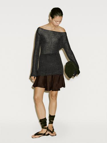 Zara Flowing short skirt with flounce - Limited Edition - Chocolate - Image 0