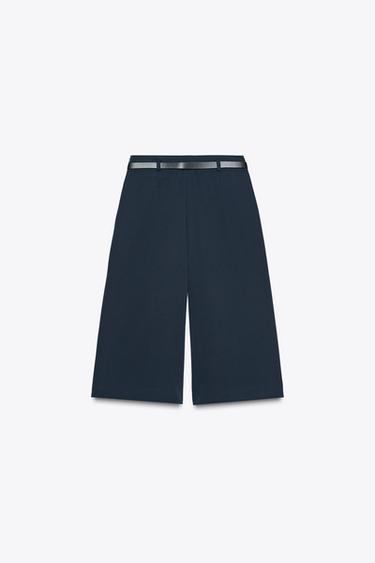 SHORT LONG CEINTURE - Bleu marine de Zara - Image 4