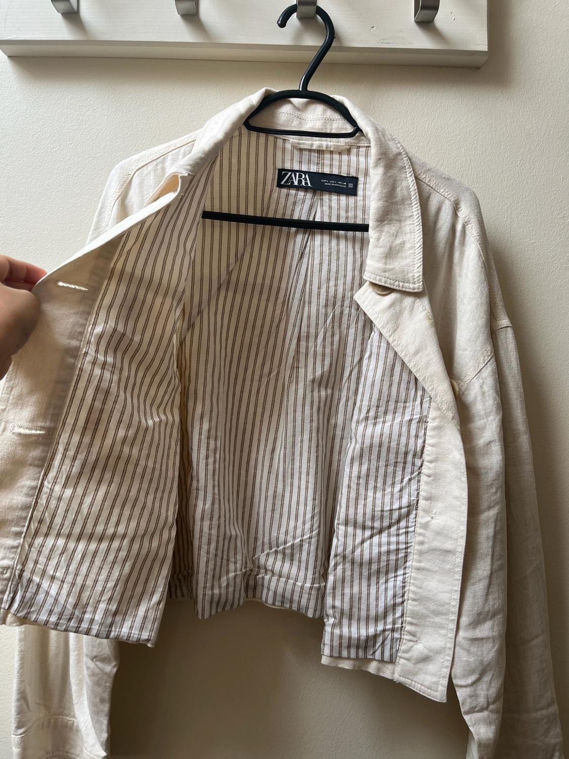 LINEN BLEND CROPPED JACKET - Image 3