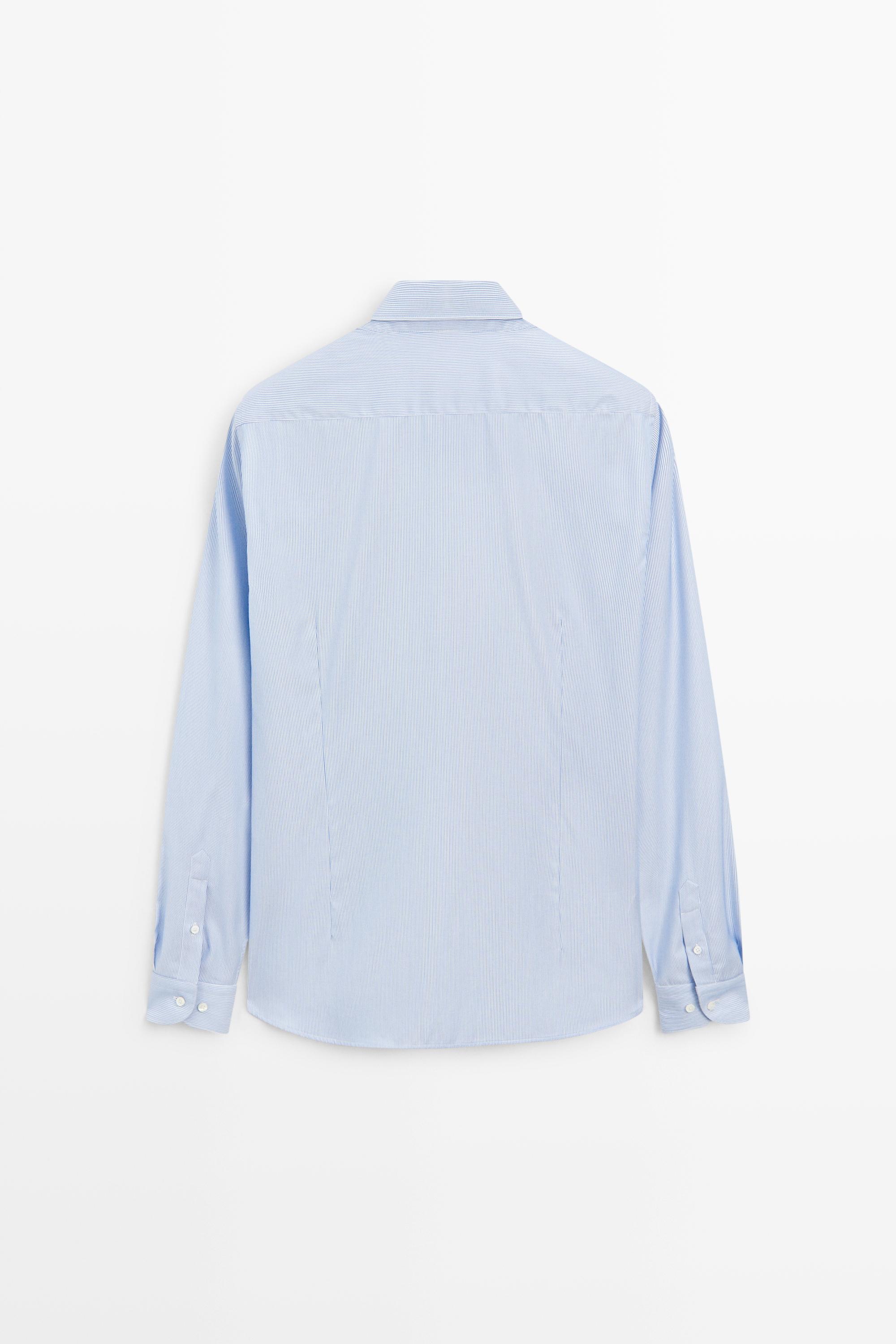 Chemise slim fit à rayures 100 % coton