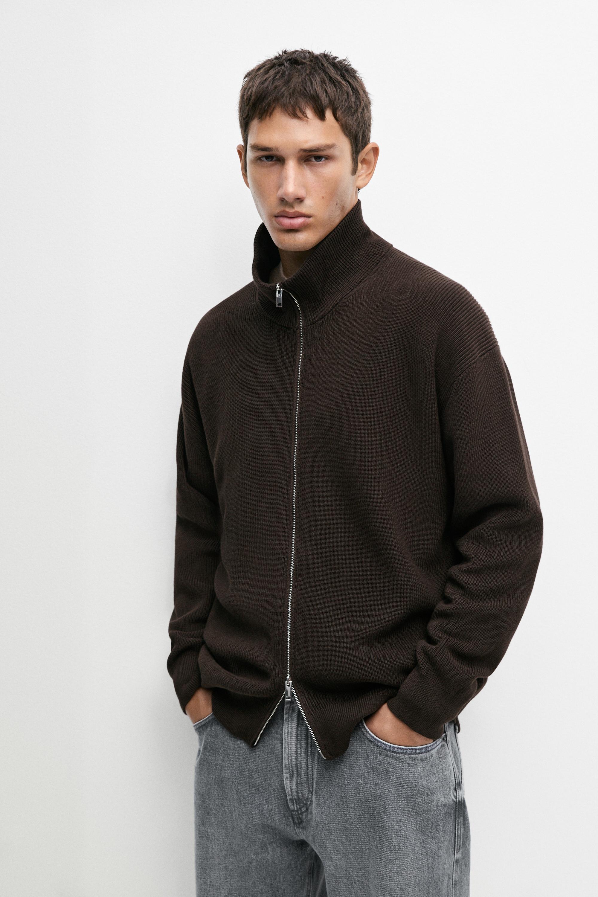 100% cotton ribbed knit cardigan