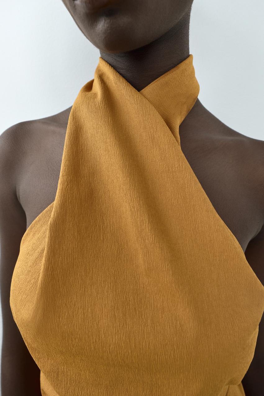 ストレッチドレープトップス - マスタード | ZARA Japan / 日本