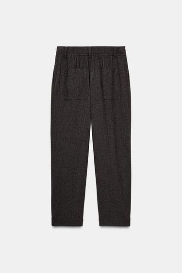 PANTALON À PINCES ÉLASTIQUE AU DOS - Marron de Zara - Image 7