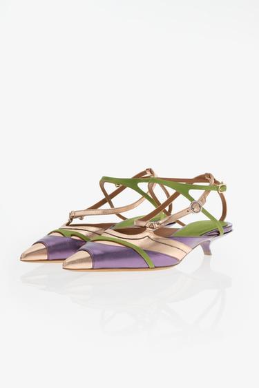 LIMITED EDITION MULTI-STRAP KITTEN HEELS — Purple 1