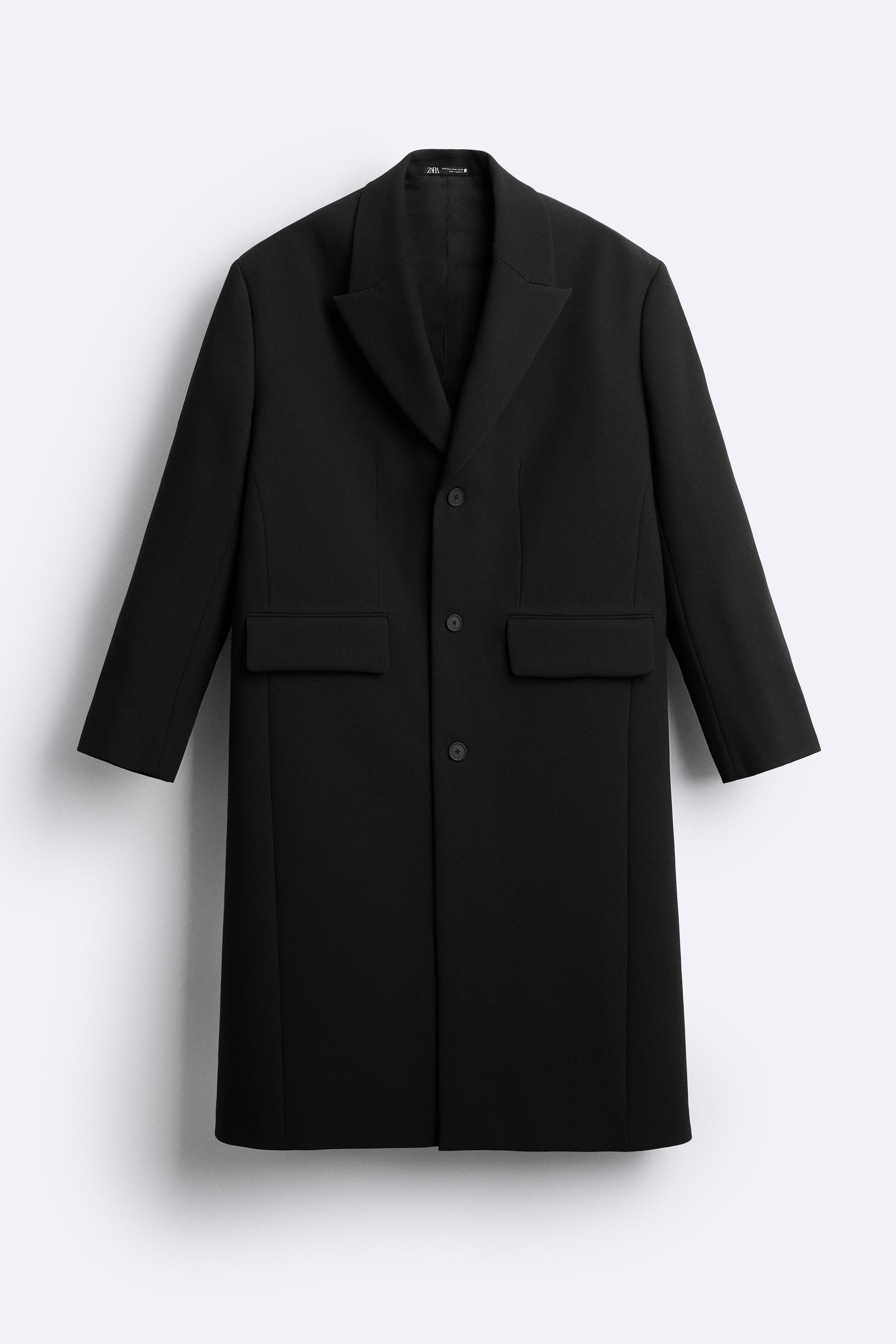 Zara long black on sale coat