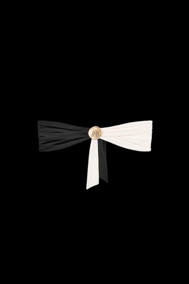 METALLIC PIECE BIKINI TOP - Black / White by Zara - Image 0