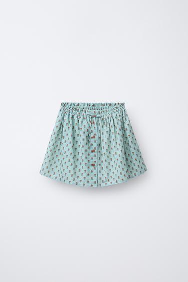 FLORAL PRINT SKIRT - Sea green by Zara - Image 0
