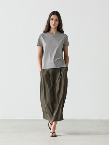 Zara 100% cotton short sleeve knit T-shirt - Gray