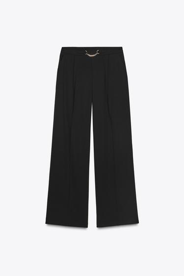 PANTALON LARGE CHAÎNE - Noir de Zara - Image 6