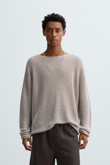 HEMP KNIT JUMPER - Stone by Zara