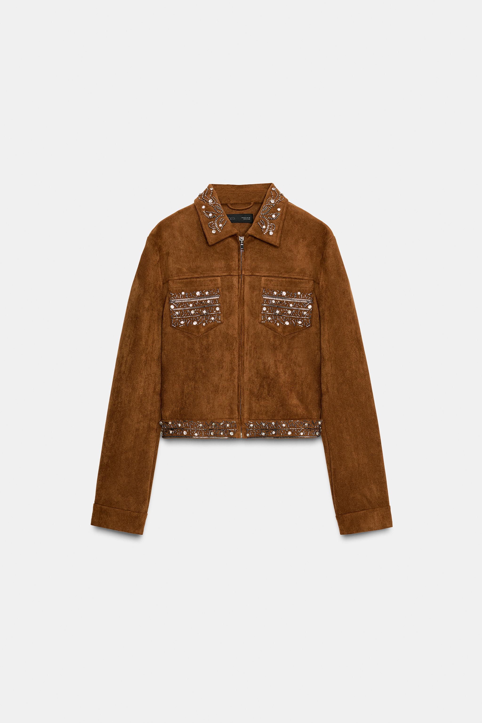 VESTE EFFET DAIM À CLOUS