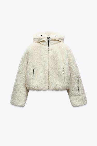 SKI COLLECTION HEIQ XREFLEX™ RECCO® TECHNOLOGY FAUX SHEARLING JACKET - Ecru by Zara - Image 4