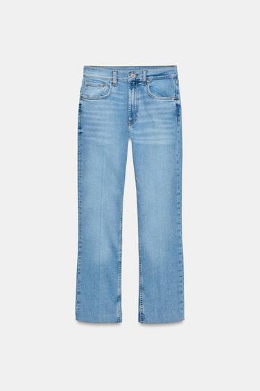 ZW COLLECTION MID-WAIST BOOTCUT JEANS - Light blue by Zara