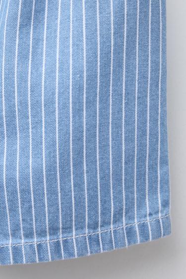 BERMUDA EN JEAN RAYURES - Bleu de Zara - Image 3